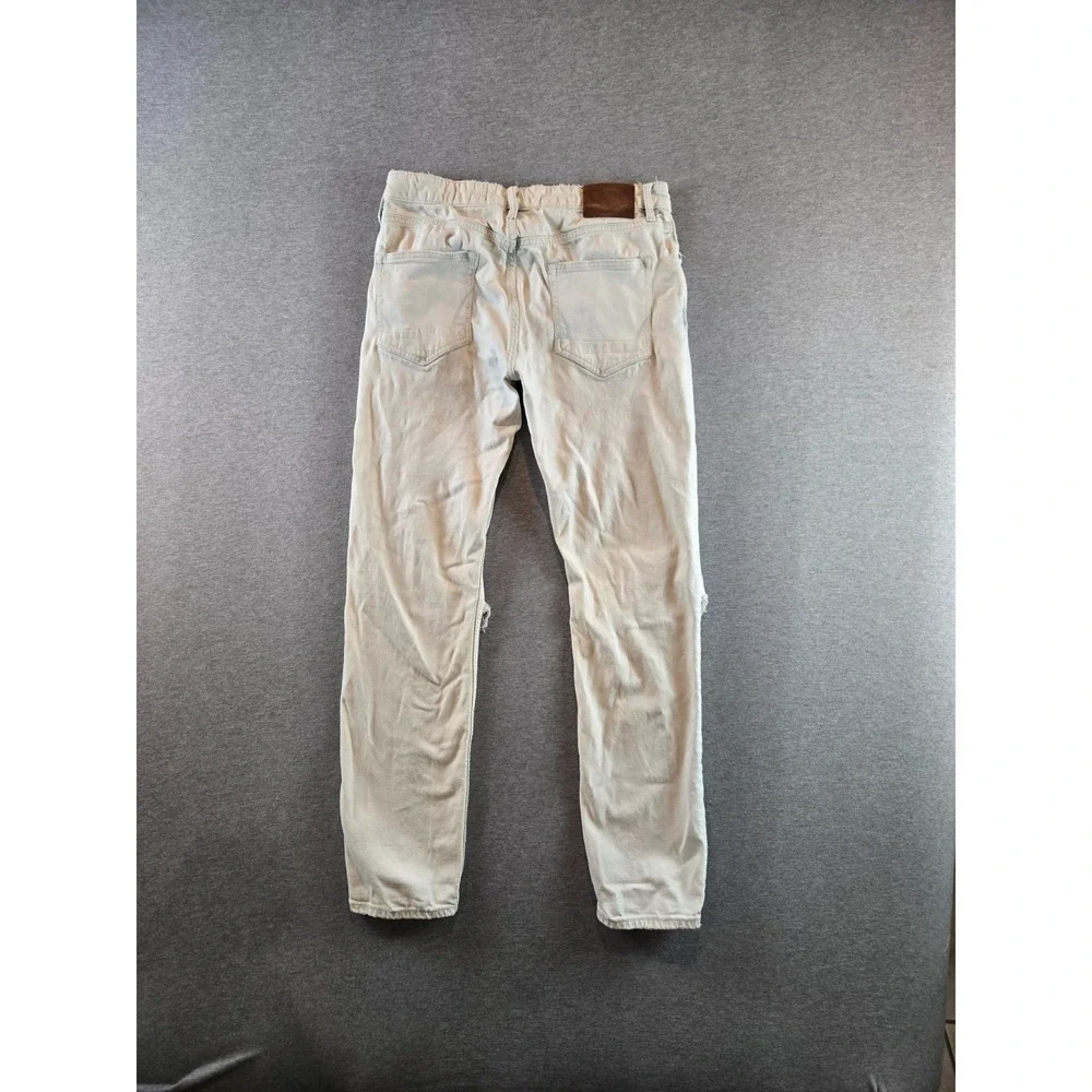 Allsaints Rex Damaged Jeans 33x33 White‎ Distressed Button Fly Denim